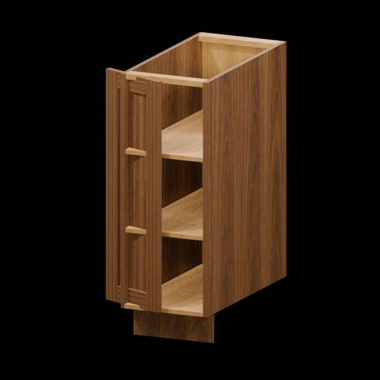 Kingston 12-in Left-Hand Base Transition Cabinet (BTL12) in Walnut