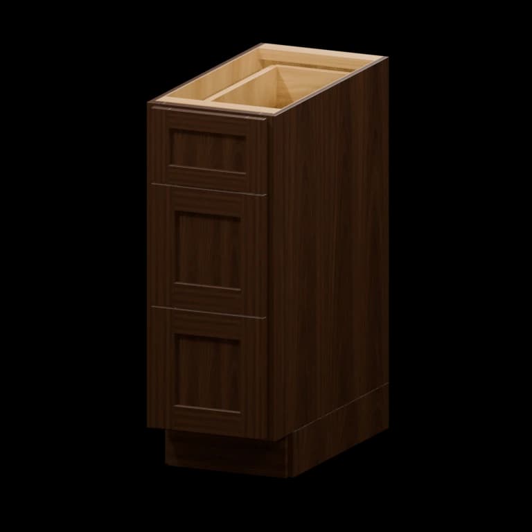 Fairview 12-in Accessible-Height Three-Drawer Base Cabinet in Espresso