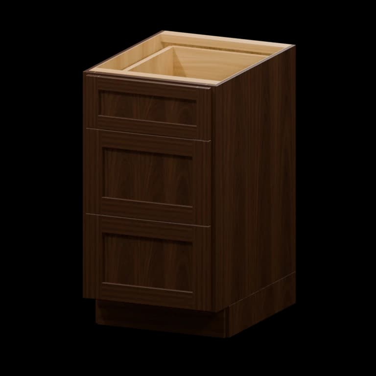 Fairview 18-in Accessible-Height Three-Drawer Base Cabinet in Espresso
