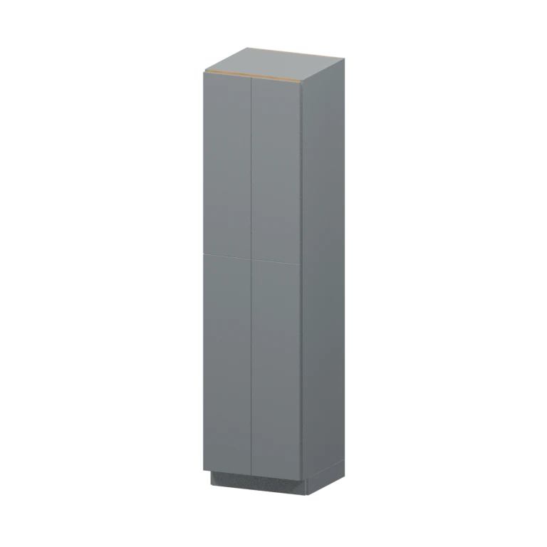 Burlington 24-in Utility Pantry Cabinet in High Gloss Aluma Gray