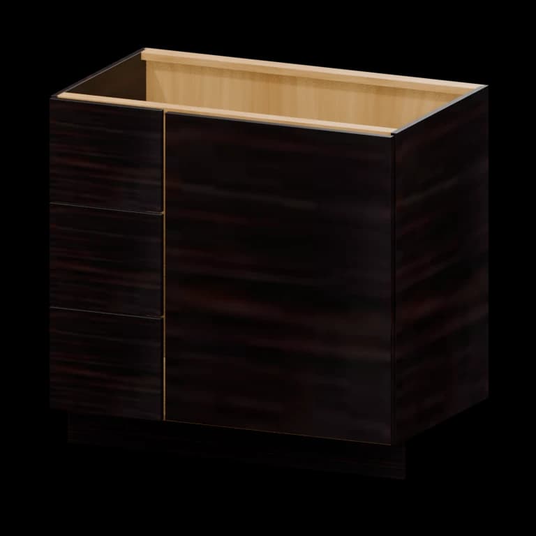 Auburn 36-in Left-Hand Blind Corner Vanity Cabinet (VCDL36BH) in Ultra Wenge