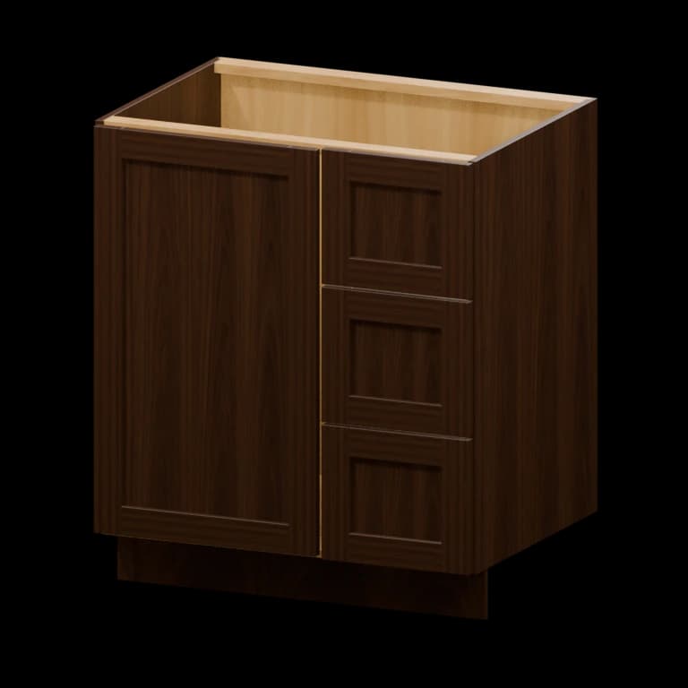Fairview 30-in Right-Hand Blind Corner Vanity Cabinet in Espresso
