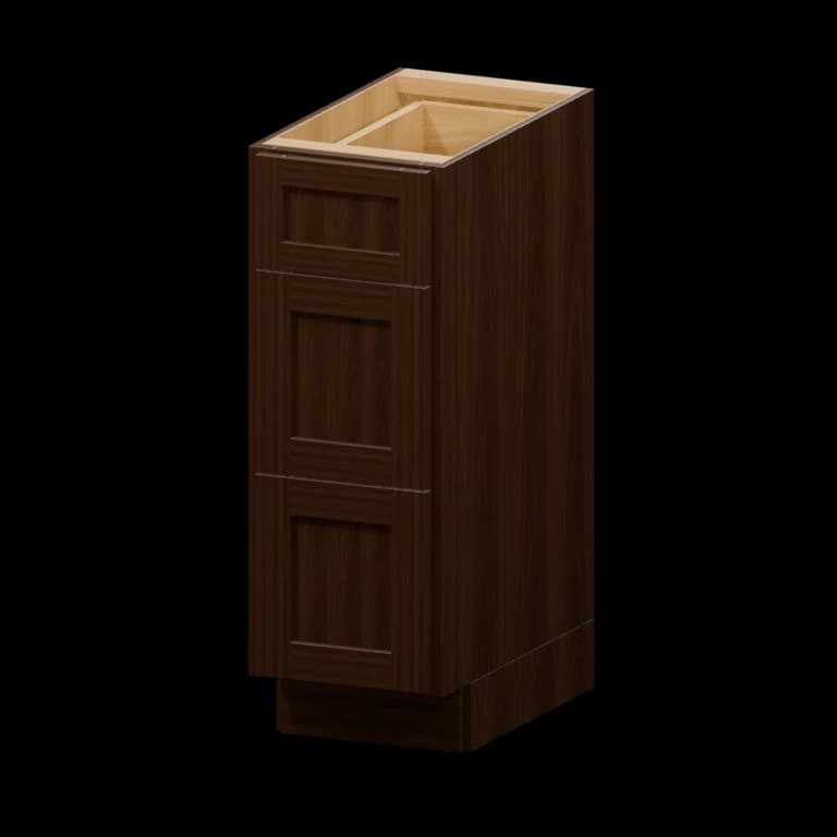 Fairview 12-in Three-Drawer Vanity Base Cabinet in Espresso