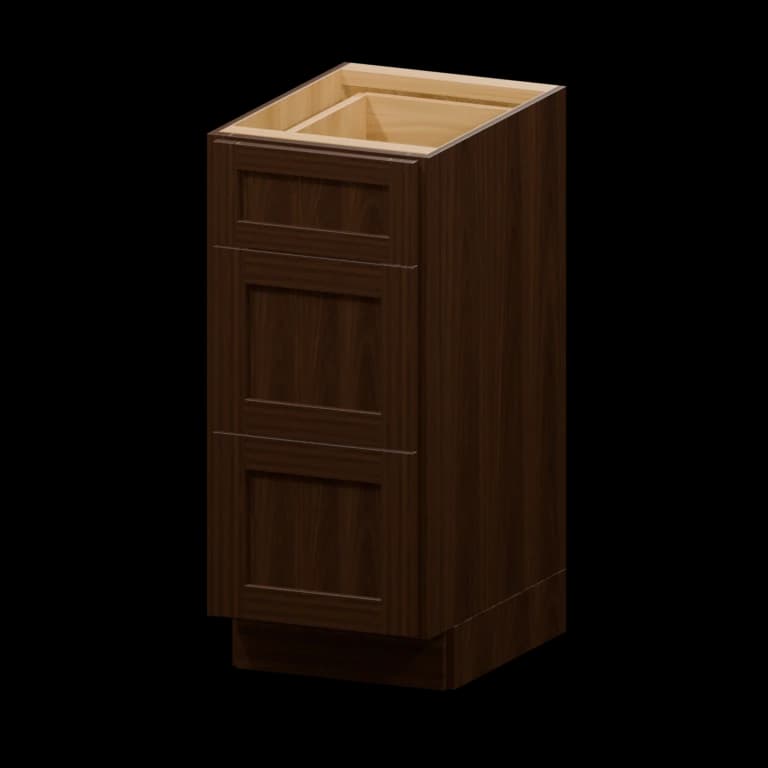 Fairview 15-in Three-Drawer Vanity Base Cabinet in Espresso