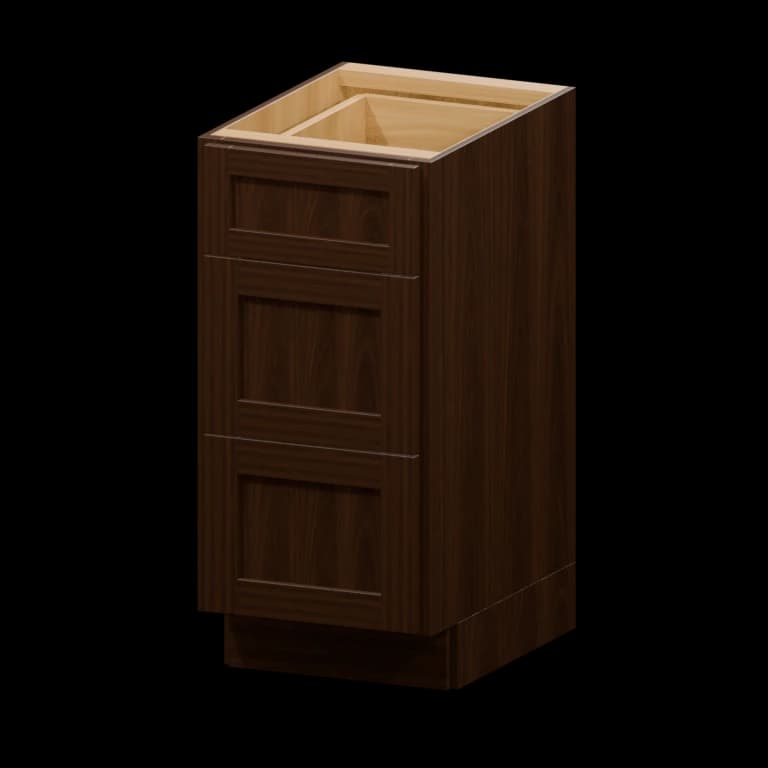 Fairview 15-in Three-Drawer Vanity Base Cabinet in Espresso