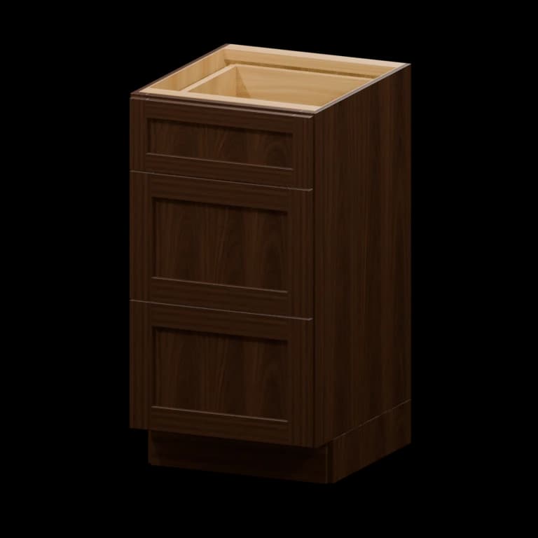 Kingston 18-in Three-Drawer Vanity Base Cabinet (VDB18) in Espresso