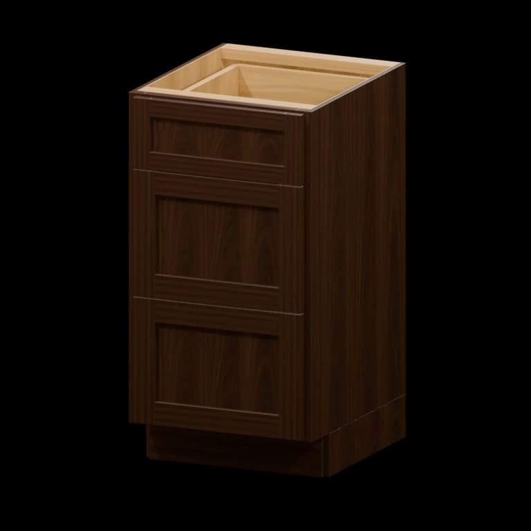Fairview 18-in Three-Drawer Vanity Base Cabinet in Espresso