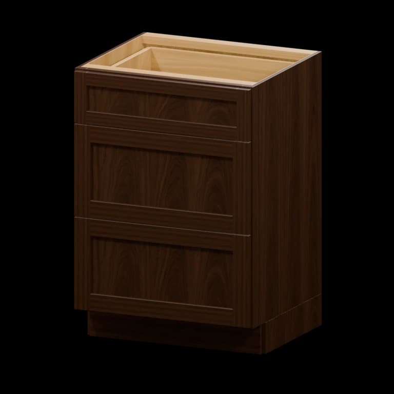 Kingston 24-in Three-Drawer Vanity Base Cabinet (VDB24) in Espresso