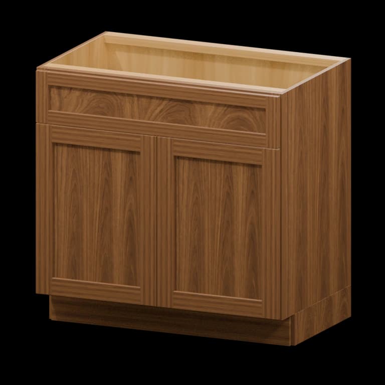 Kingston 33-in Vanity Sink Base Cabinet (VSB33VH) in Walnut