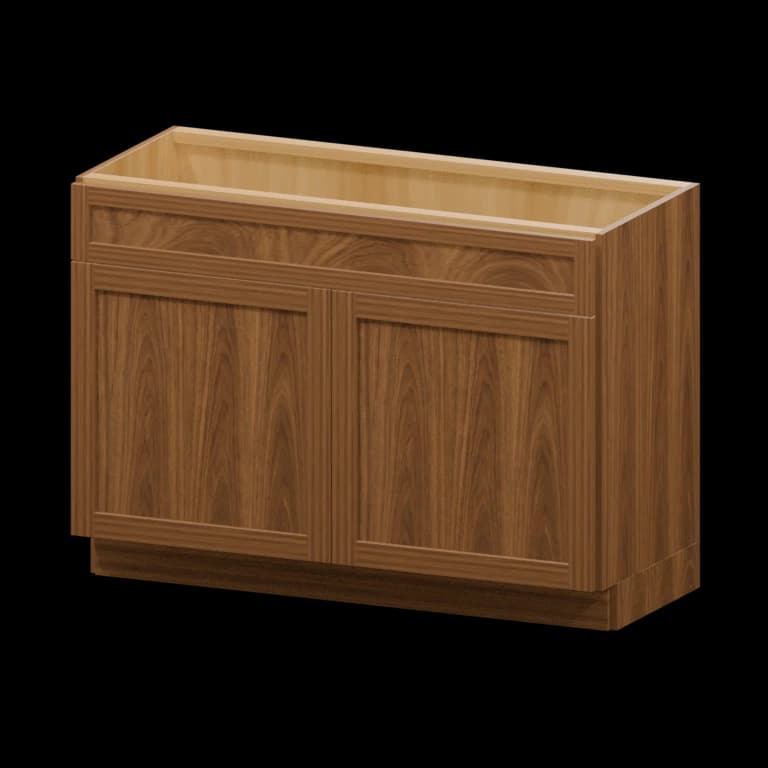 Centerville 48-in Vanity Sink Base Cabinet in Walnut Shaker