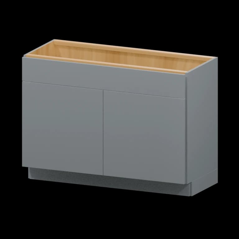 Burlington 48-in Vanity Sink Base Cabinet in High Gloss Aluma Gray