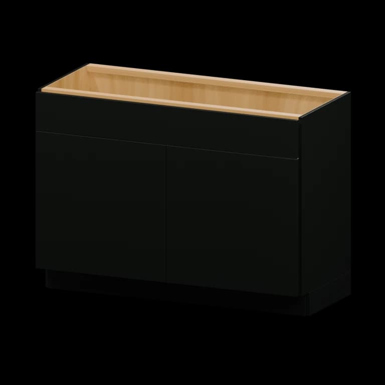 Burlington 48-in Vanity Sink Base Cabinet in High Gloss Black