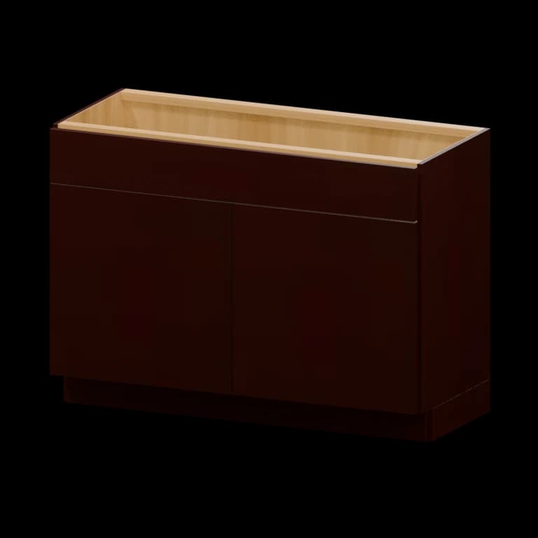 Burlington 48-in Vanity Sink Base Cabinet in Leather Brown