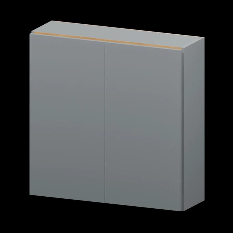 Burlington 36-in Wall Cabinet in High Gloss Aluma Gray