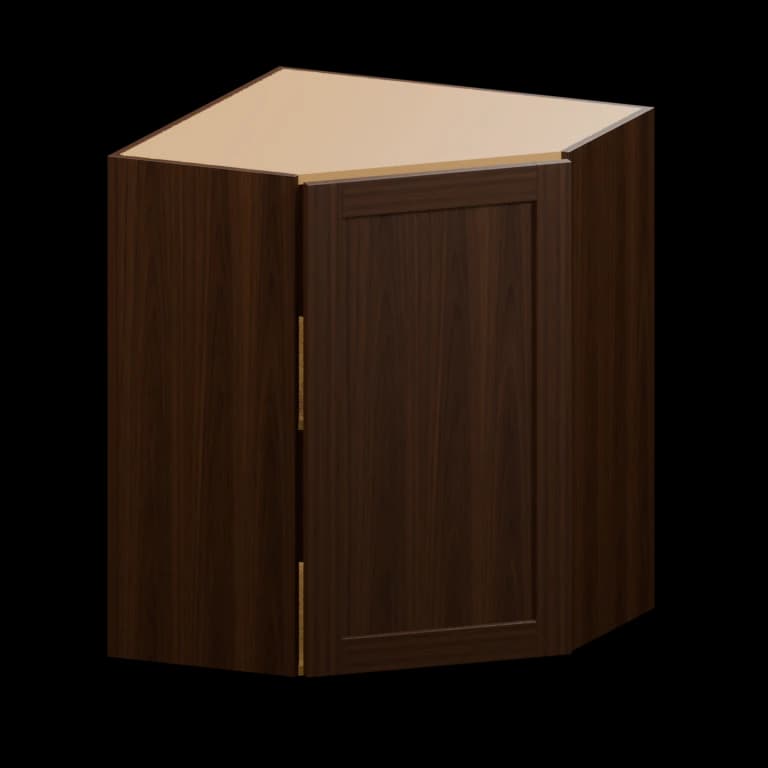 Fairview 24-in Diagonal Corner Wall Cabinet in Espresso