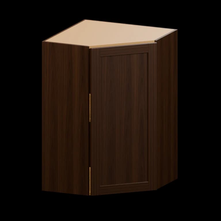 Fairview 24-in Diagonal Corner Wall Cabinet in Espresso